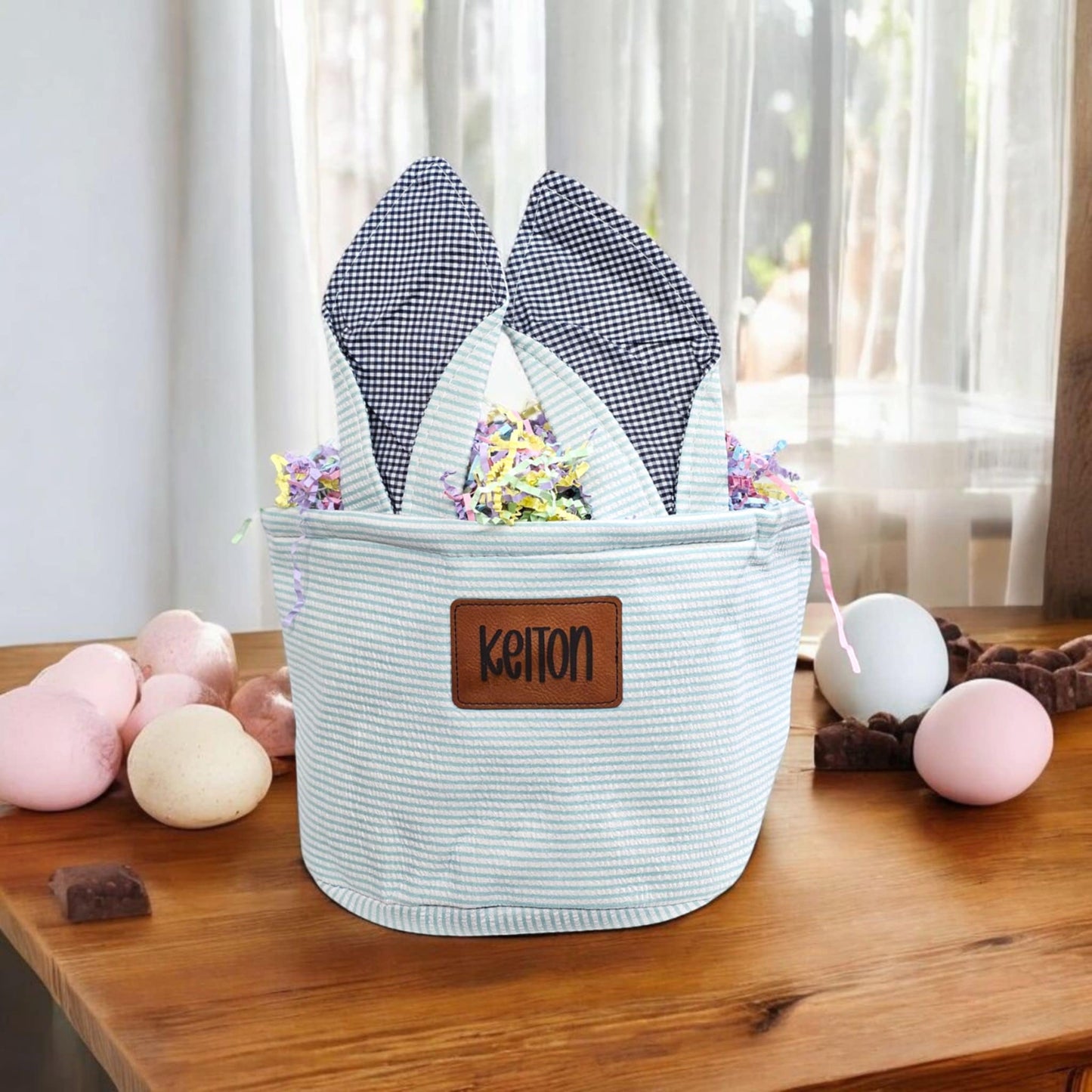 Personalized Seersucker Easter Basket