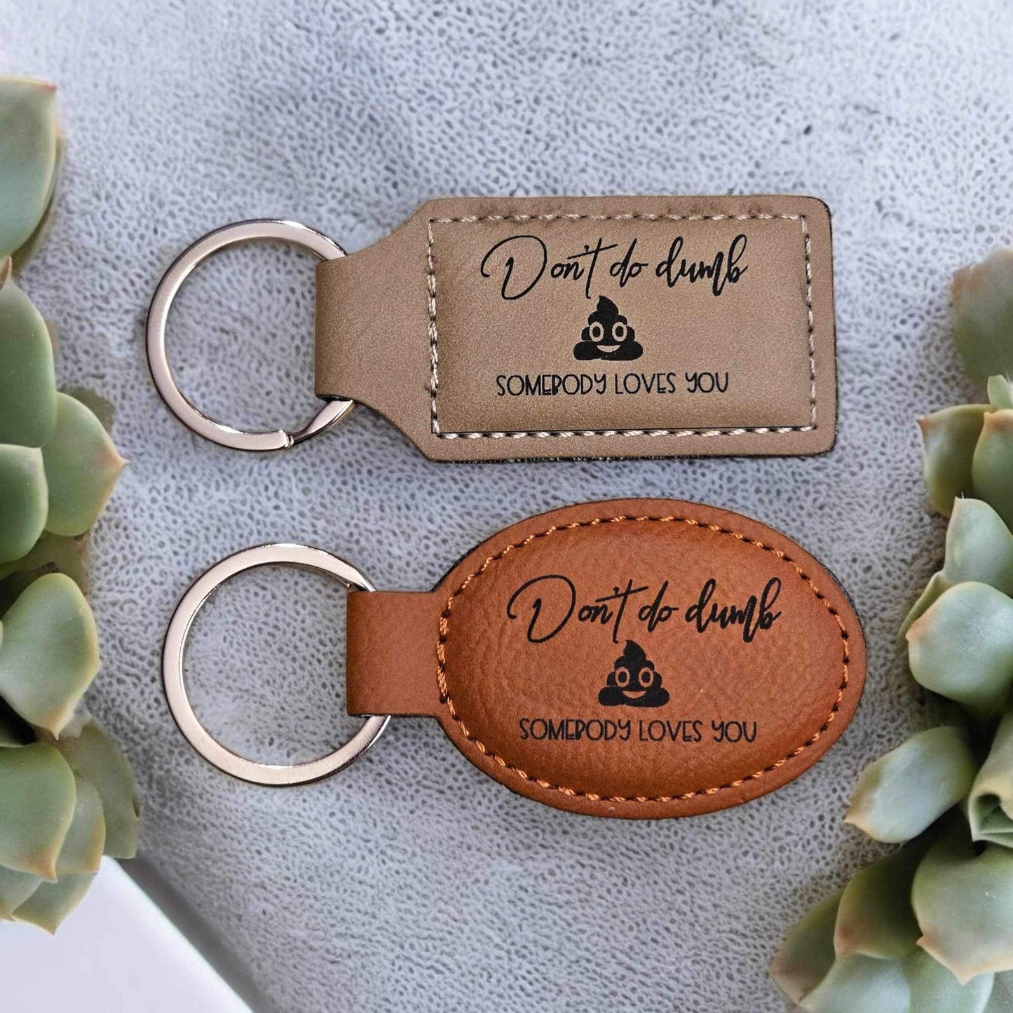 Drive Safe Leatherette Keychain