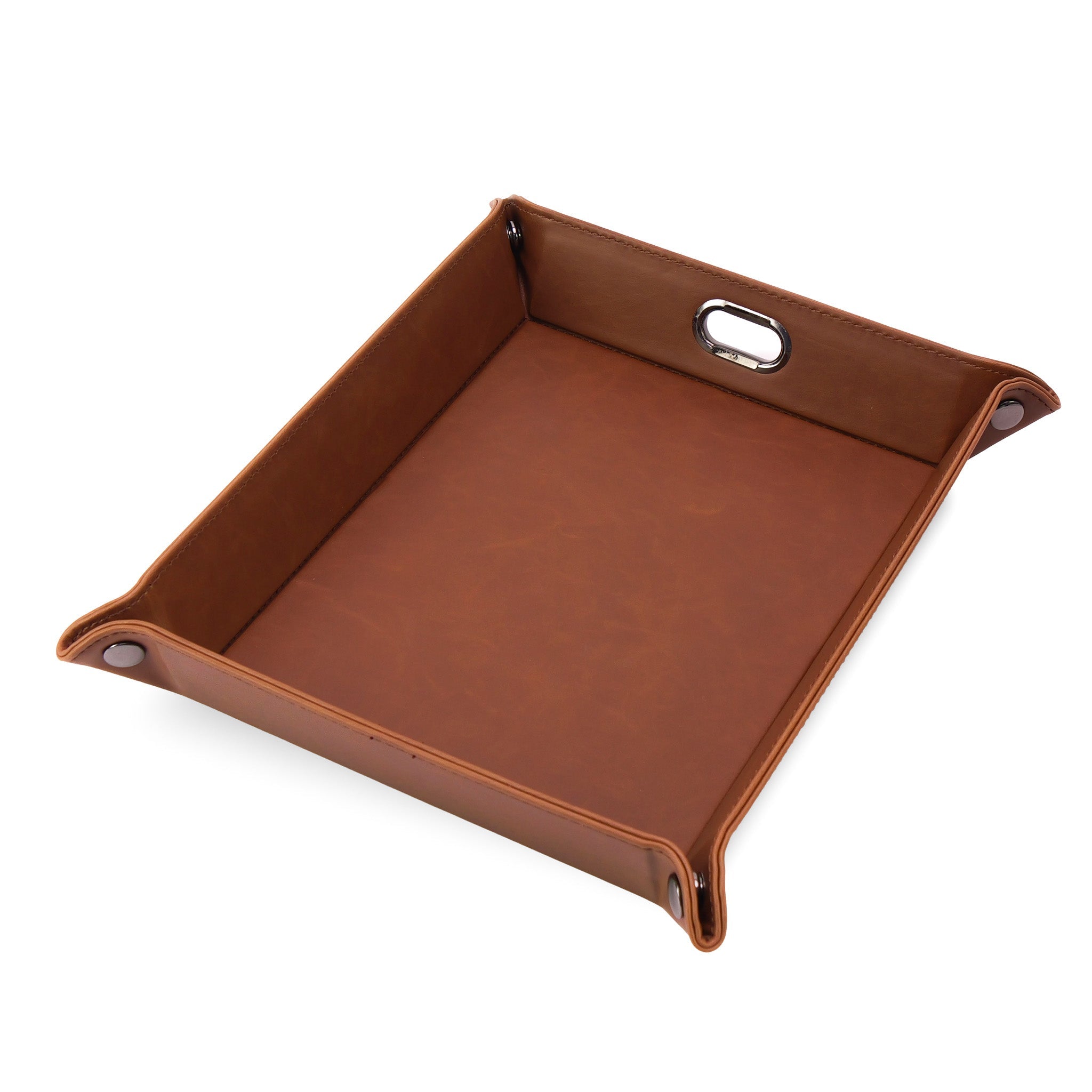 Personalized Vegan Leather Valet Tray | Custom Engraved Catchall Organizer