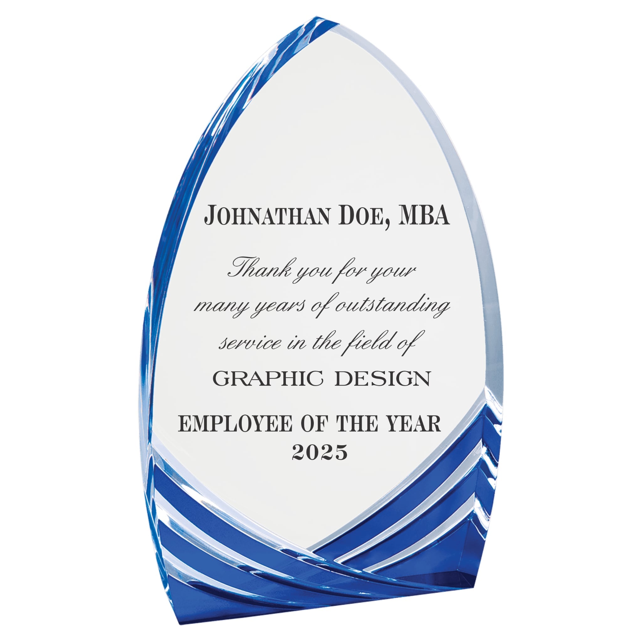 Cathedral Acrylic Award with Blue Accents