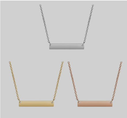 Horizontal Bar Stainless Steel Necklace