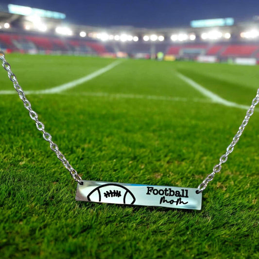 Football Mom Horizontal Bar Necklace