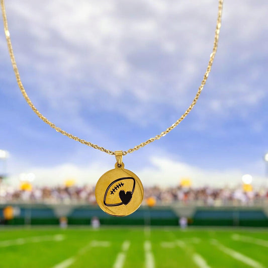 Football Heart Pendant Necklace