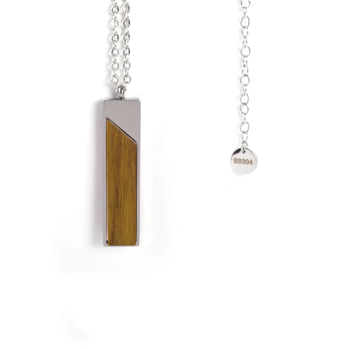 Necklace with aa Ironwood  pendant on a white background