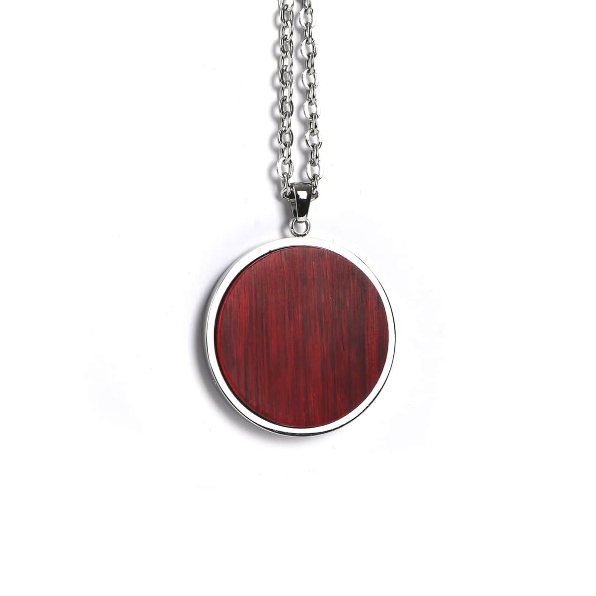 Necklace with a Rosewood  pendant on a white background