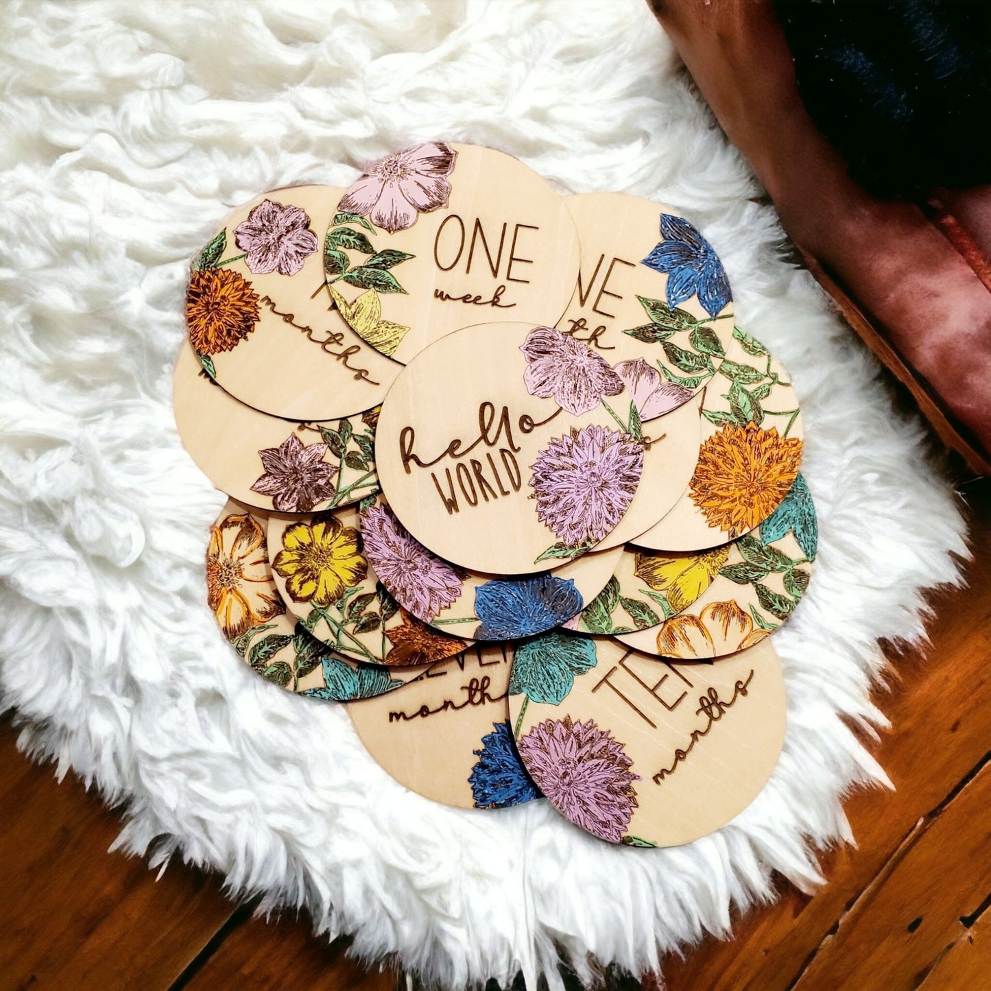 Floral Baby Milestone Markers